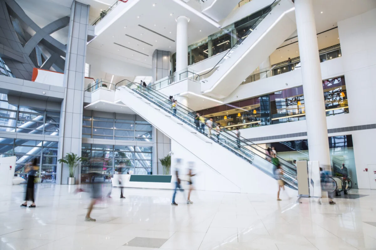 Inside shopping mall
